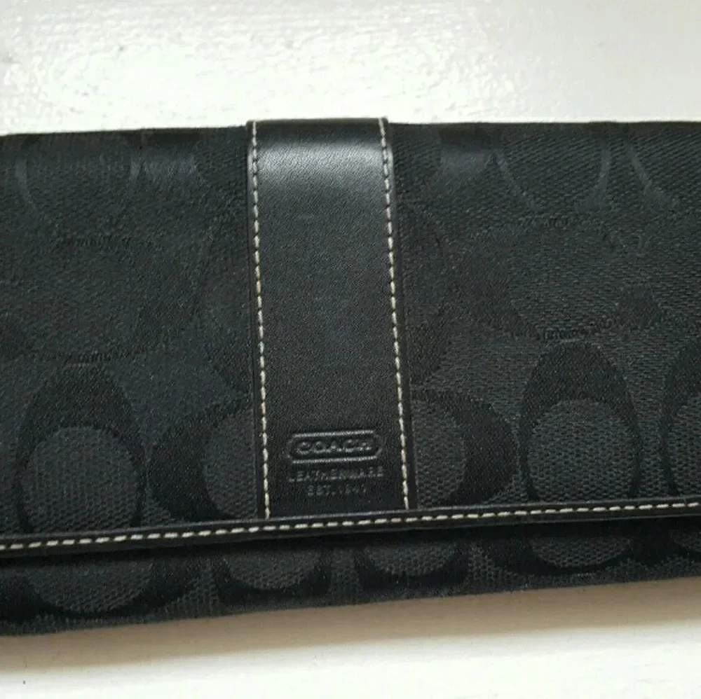 Coach black long wallet